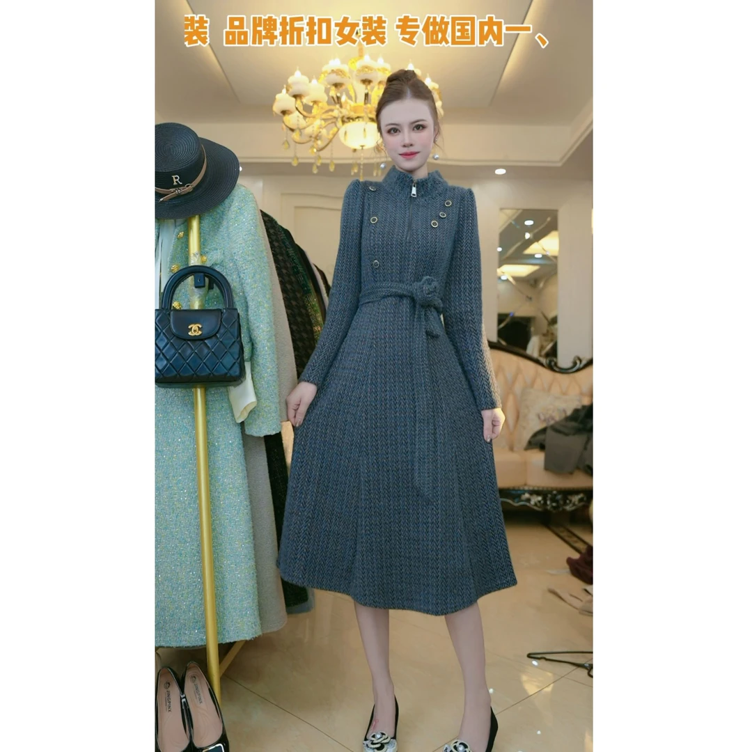 梦想服饰小香风假俩件连衣裙女2024秋冬季新款显瘦时尚6209