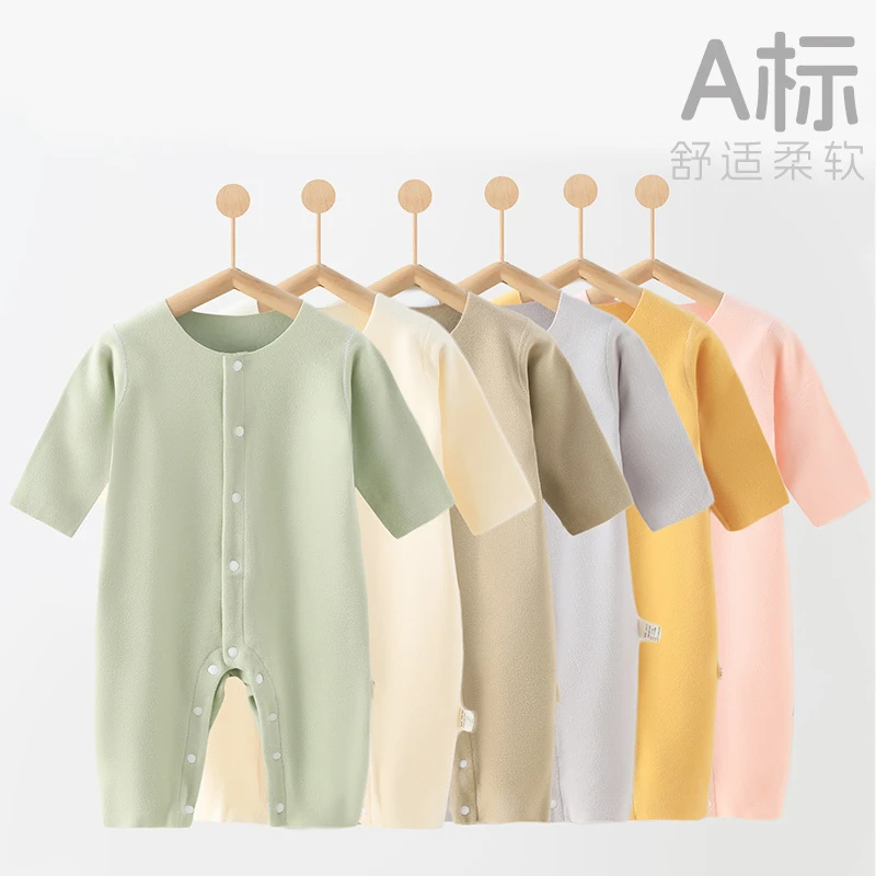 y2301德绒婴儿连体衣宝宝连体哈衣爬服冬季A类无骨德绒婴儿秋冬
