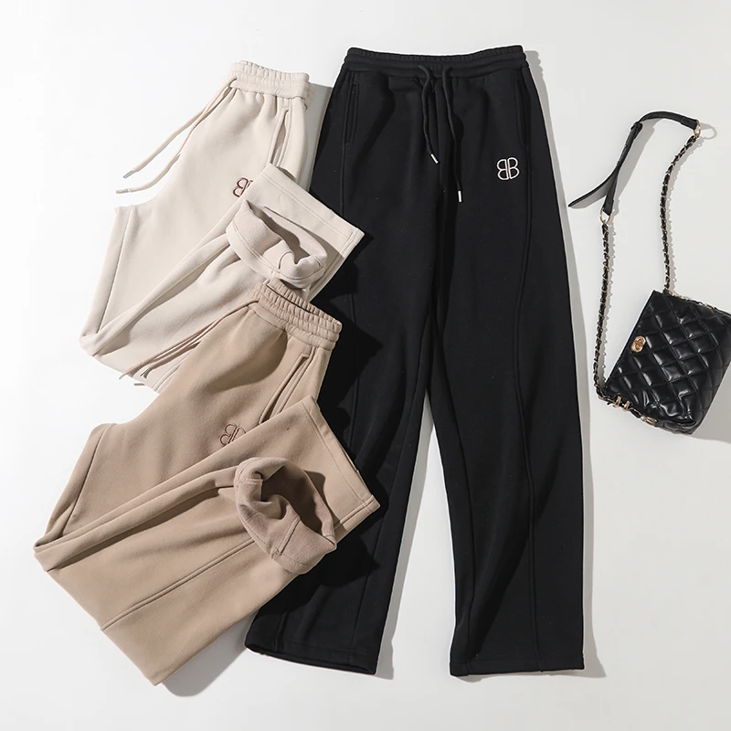 【实穿裤王】加绒升级版防风保暖遮胯显瘦高腰直筒裤D7448#3113-3