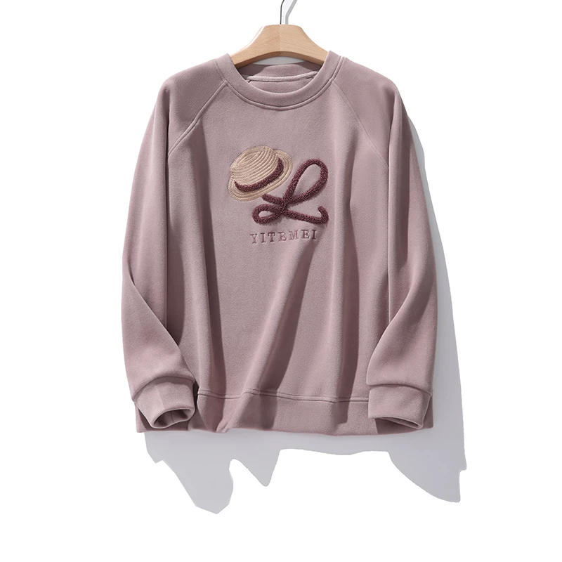 【春日暖阳】设计师款重工刺绣显瘦防风保暖双面澳绒卫衣C7367#8562