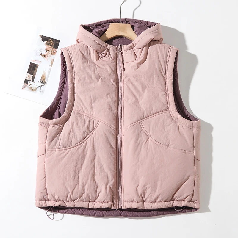 【小火炉】设计款百搭撞色连帽两穿夹棉防风保暖厚马夹A7406#3980-5