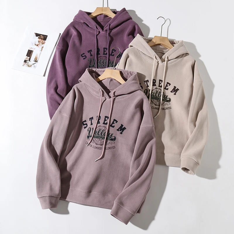 【蔷薇玫瑰】双面奥粒绒显瘦防风保暖加绒连帽加厚卫衣A7432#88523