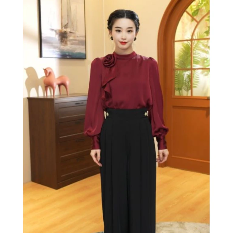 现货秋冬新款设计感显瘦时尚复古上衣FC3160