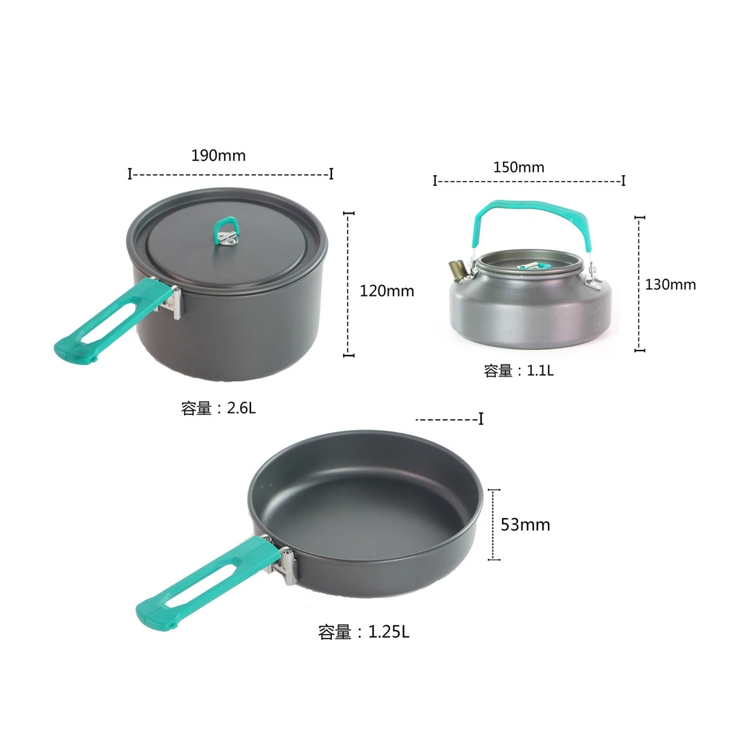 户外烧水壶野外锅具炉具露营野炊茶具用品装备便携式套锅折叠工艺