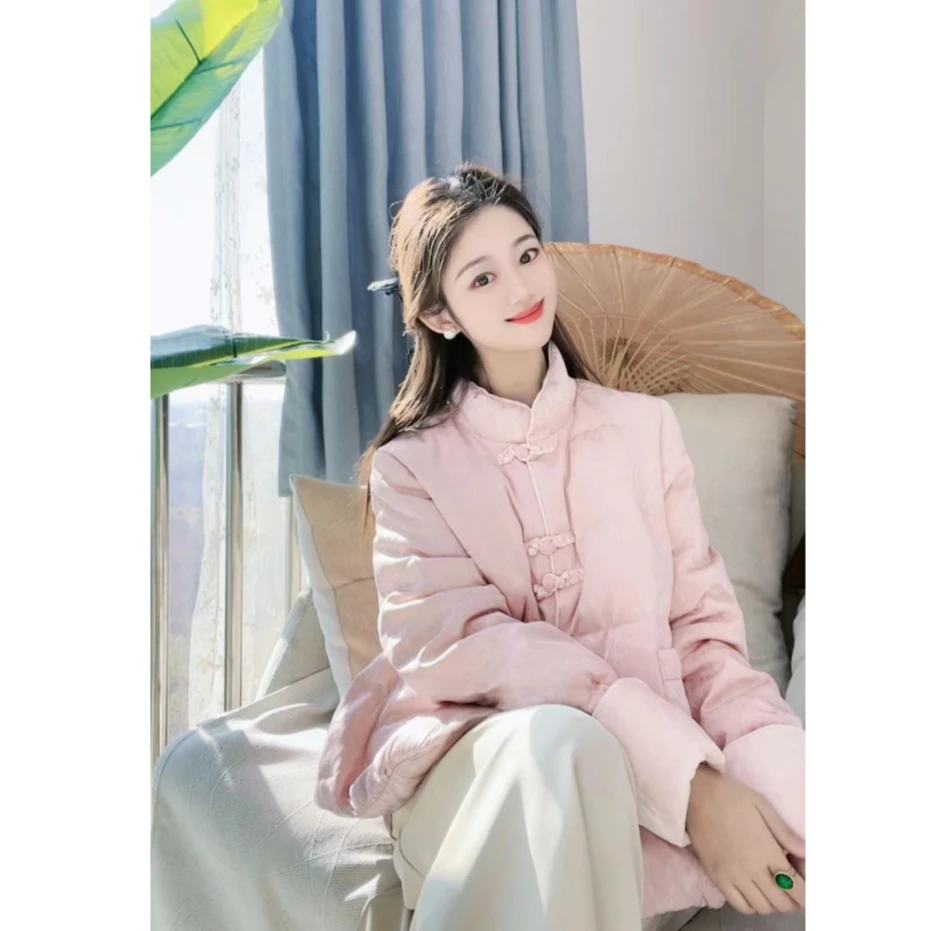 高货新中式减龄时尚款鹅绒服冬季女装上衣dy1361