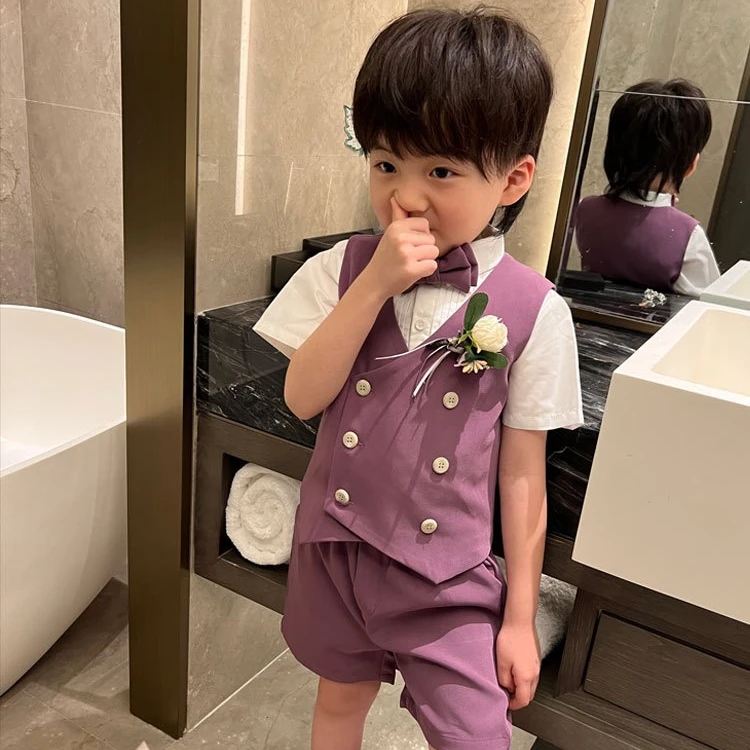 22063紫色马甲二件套