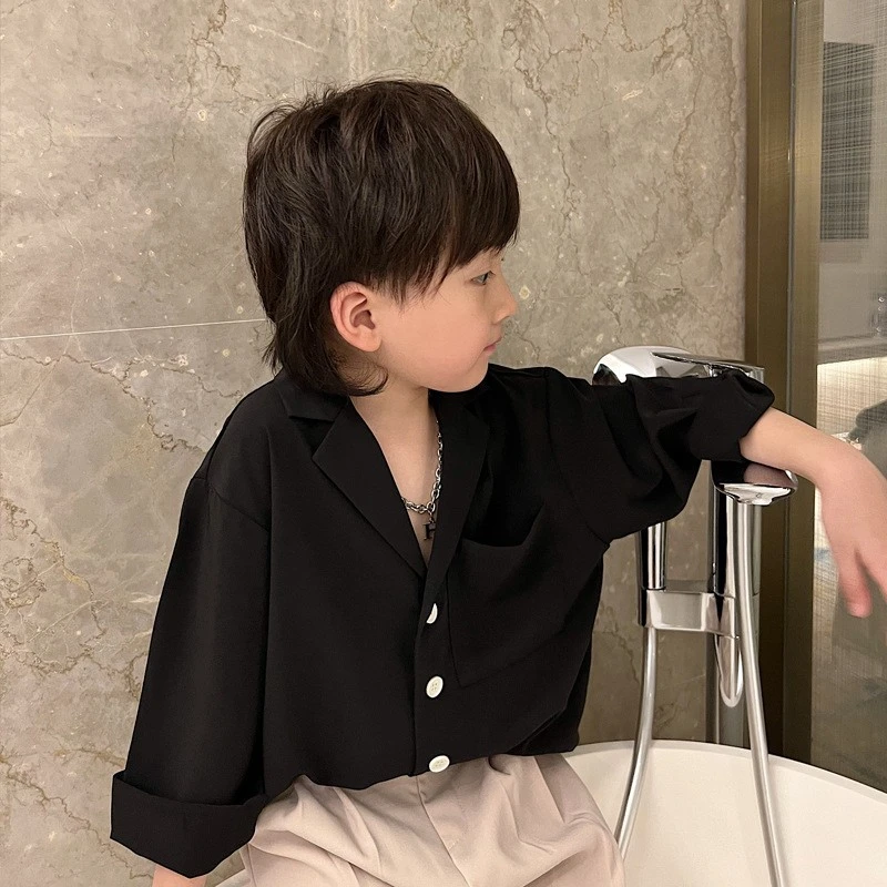 22053长袖黑色衬衫