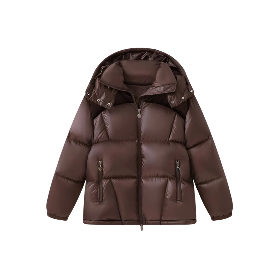 时尚百搭拼接90鹅绒服休闲百搭加厚短款羽绒服-8002