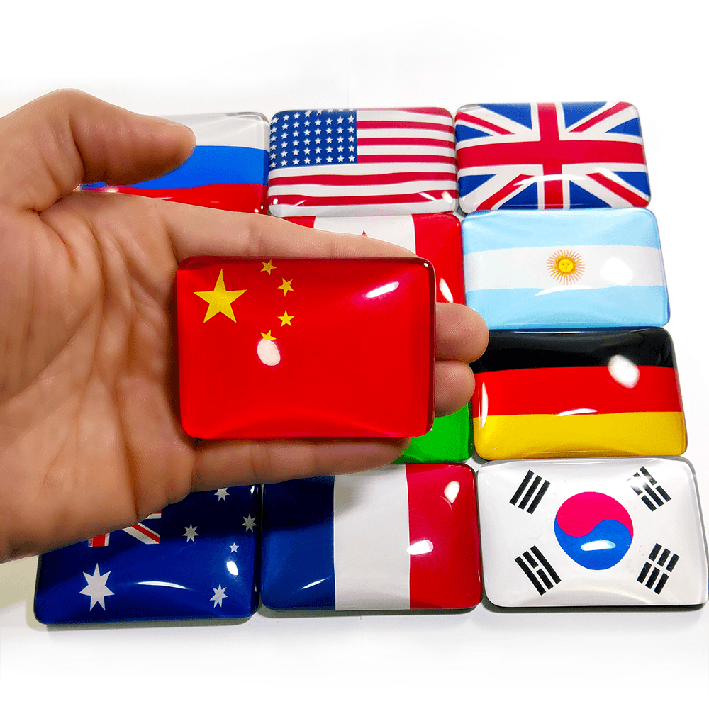世界各国国旗冰箱贴饰中国庆节美国日本韩国旗磁性贴水晶玻璃大号