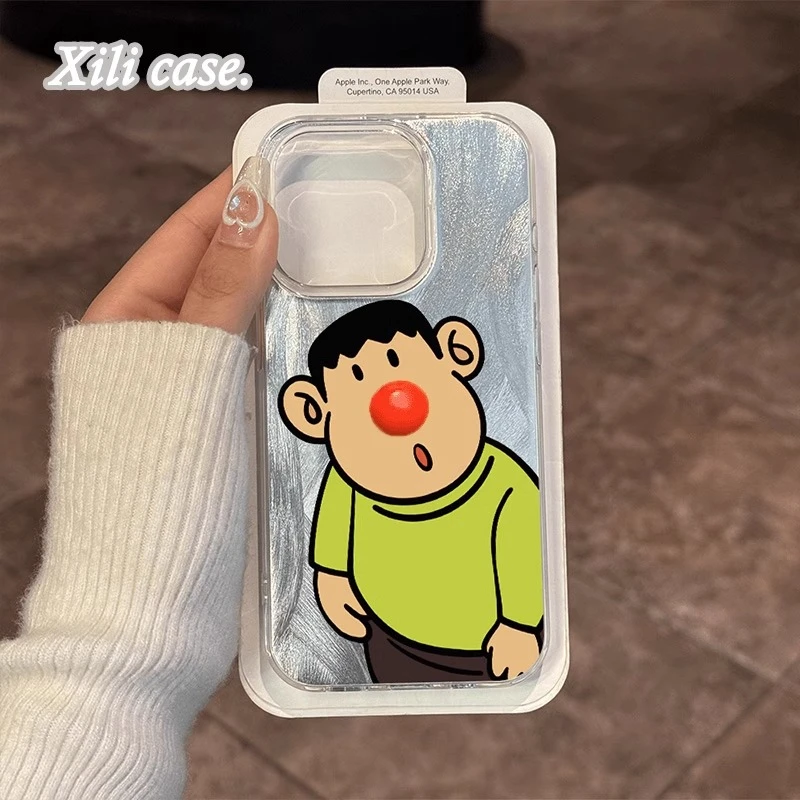 呆萌胖虎红鼻子适用iPhone13苹果14高级感手机壳15promax趣味简约