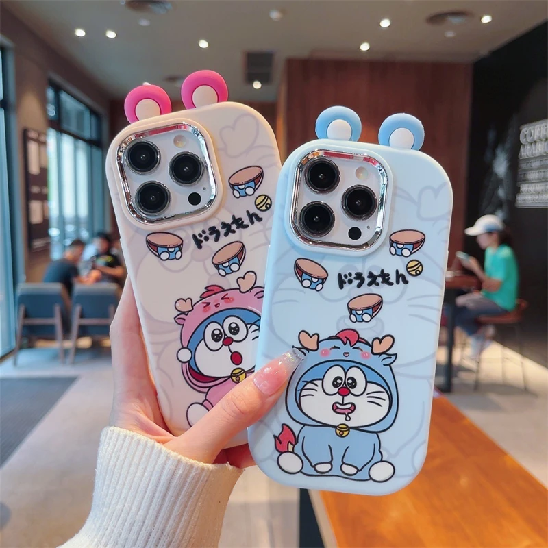 卡通哆啦A梦适用iPhone14苹果15promax手机壳13情侣12可爱11创意x