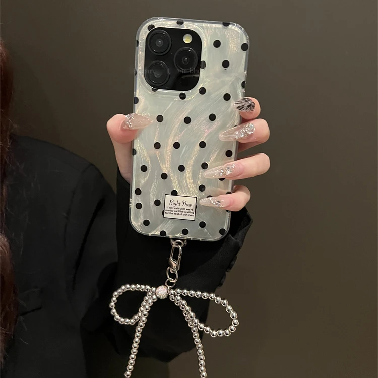 圆波点适用iPhone14苹果15promax手机壳13高级12创意11小众12简约