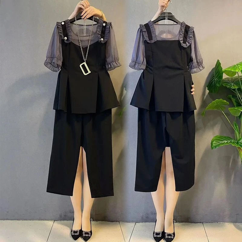 8580大码时尚胖mm洋气显瘦裤子