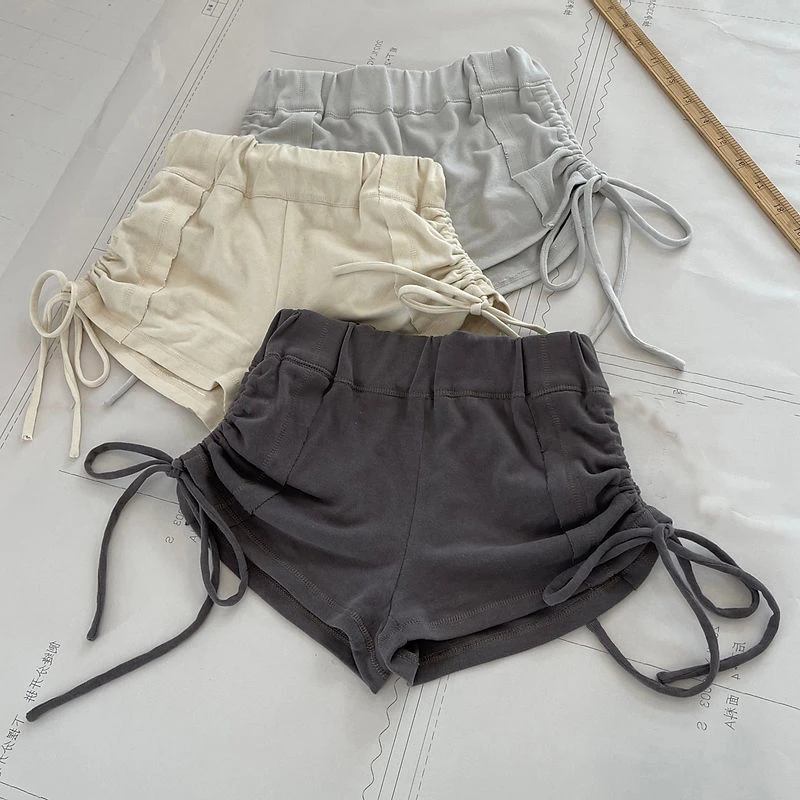 7465高腰抽绳超短裤女夏季新款薄款宽松显瘦休闲热裤百搭辣妹裤子