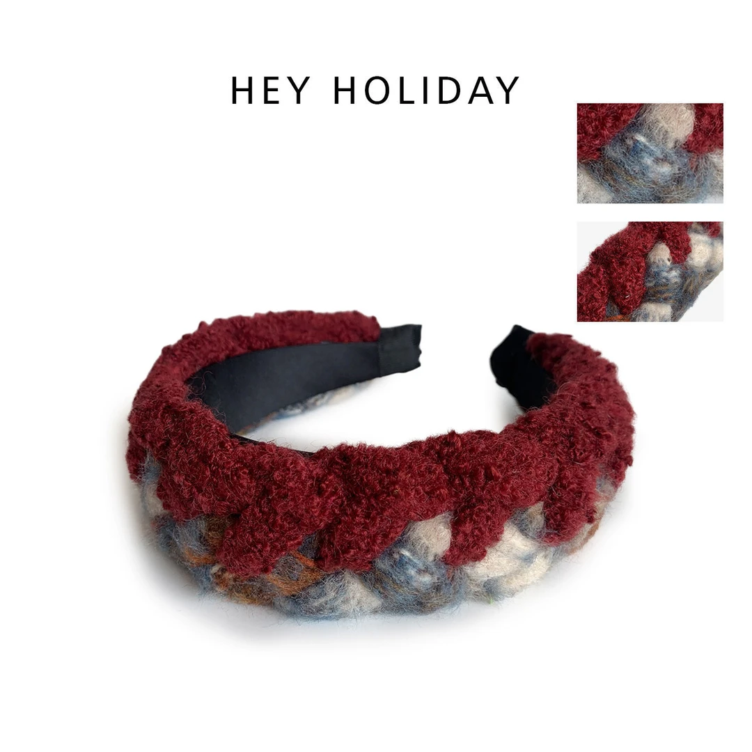 2023年新款波西米亚秋冬编织气质小香风六股辫发箍宽边复古发捆