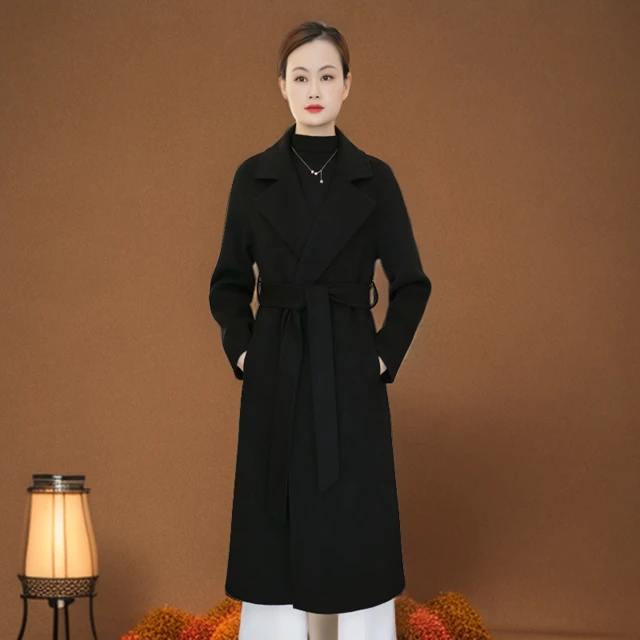 BEIFEIYANG/北非羊【100%全羊毛】长款女装修身加厚时尚气质大衣