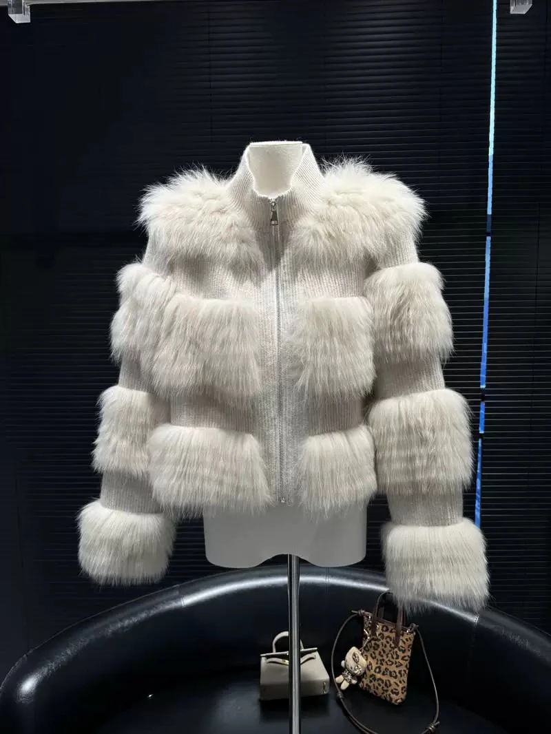 文文推荐 针织拼接外套