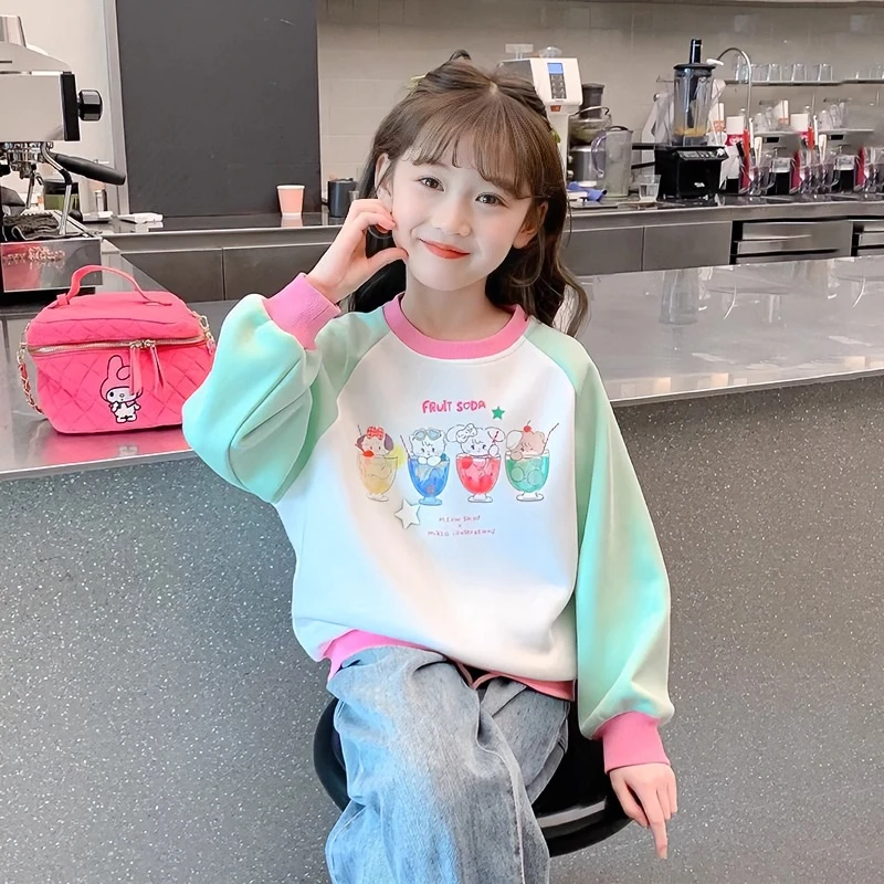 女童春装长袖2024时髦洋气时尚童装女童春季衣服儿童春秋款上衣薄