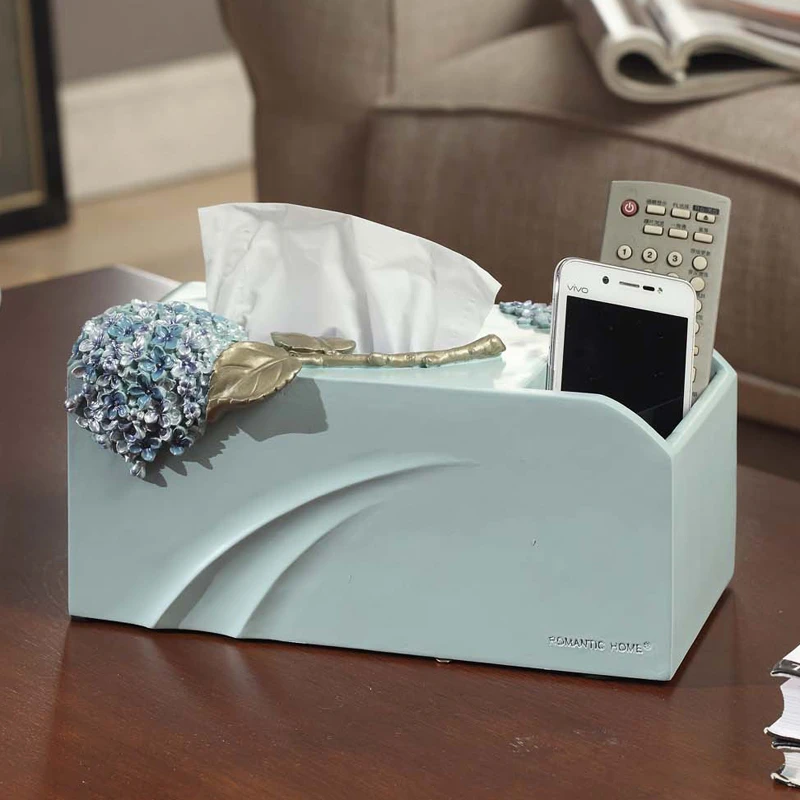 创意欧式客厅桌面纸巾盒家用餐巾纸盒抽纸盒遥控器收纳盒田园风