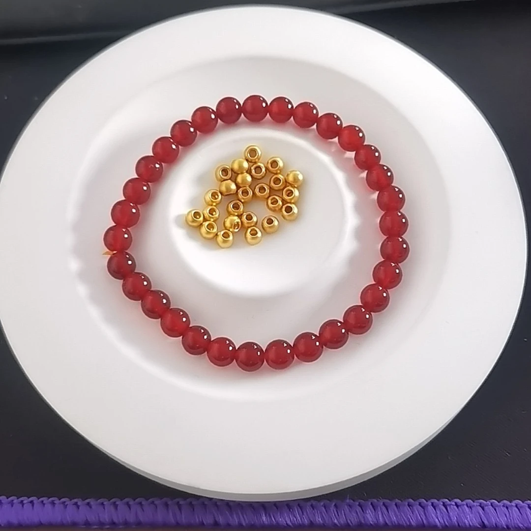 金玉白 足金4mm古法转运珠24颗1.272g红MN手串