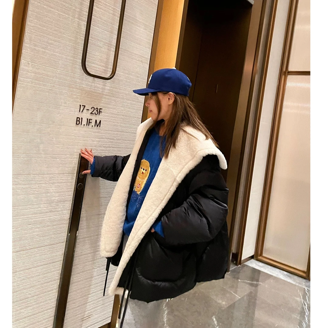 【韩雯kate】午夜飞行 皮毛一体鹅绒超轻羽绒服保暖W244B16017001