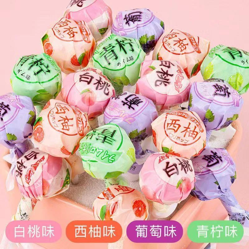 水果味棒棒糖网红高颜值儿童小零食花束ins小青柠结婚喜糖果葱0g