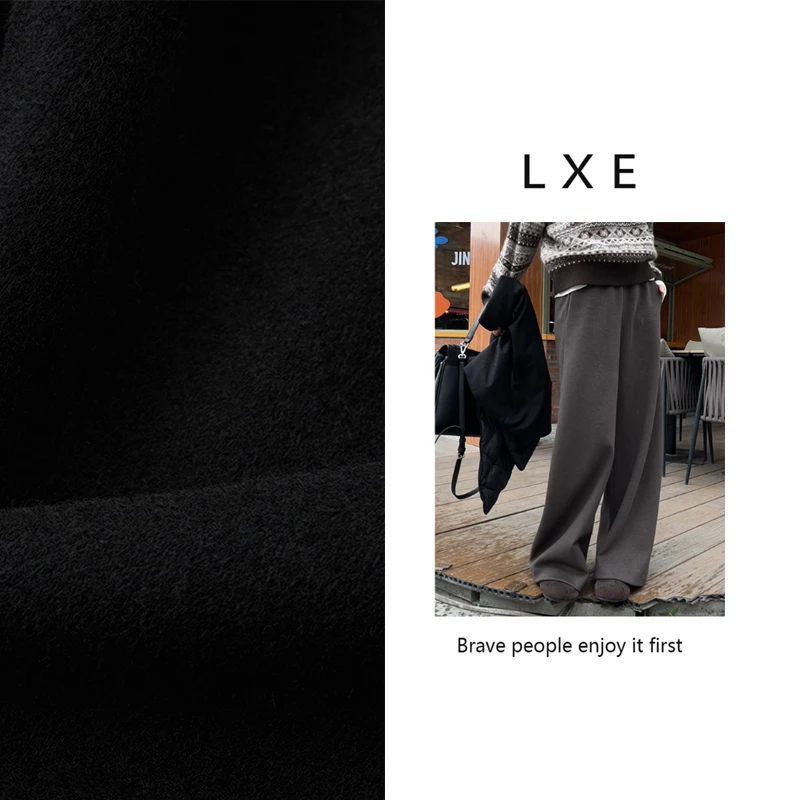 【林夕】弯刀阔腿裤显瘦显高裤直筒百搭神裤时尚黑色宽松秋冬垂感