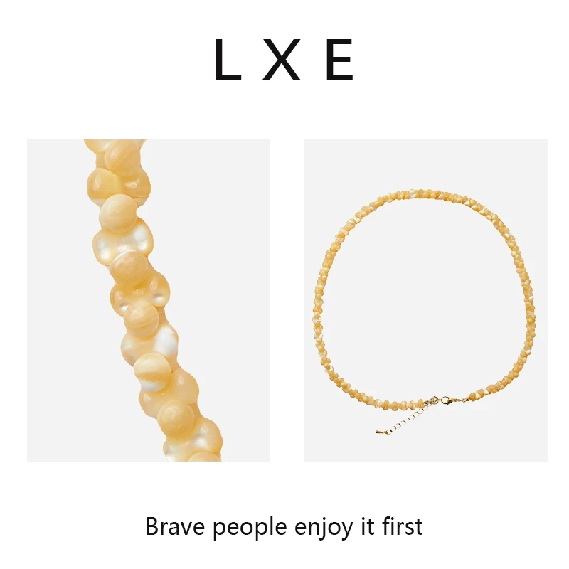 铜仿珍珠项链 女士时尚法式不规则项链小众百搭锁骨颈链