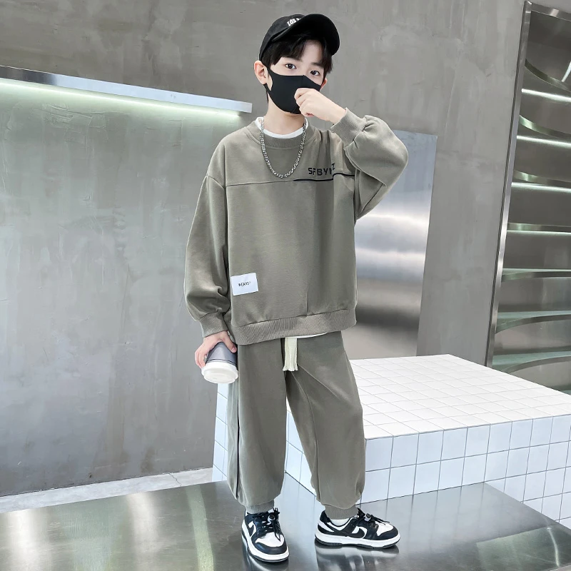 男童套装春秋款炸街运动卫衣儿童装春装2024新款中大童秋季潮男孩