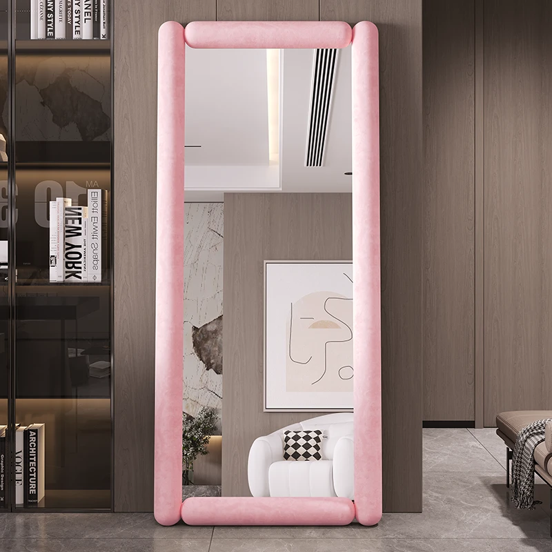 阅真纳简约全身镜试衣镜女生卧室绒布家用客厅穿衣镜服装店落地镜