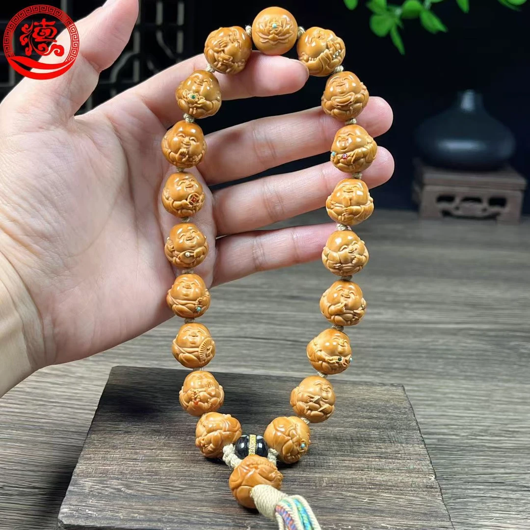 A 猴头核桃   1.5笑口常开手持满镶嵌款   文玩手持