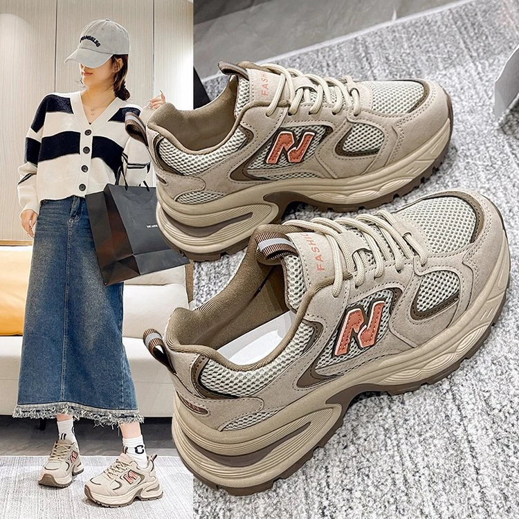 春季潮流潮鞋学生厚底跑步网面ins百搭轻便时尚休闲运动阿甘鞋