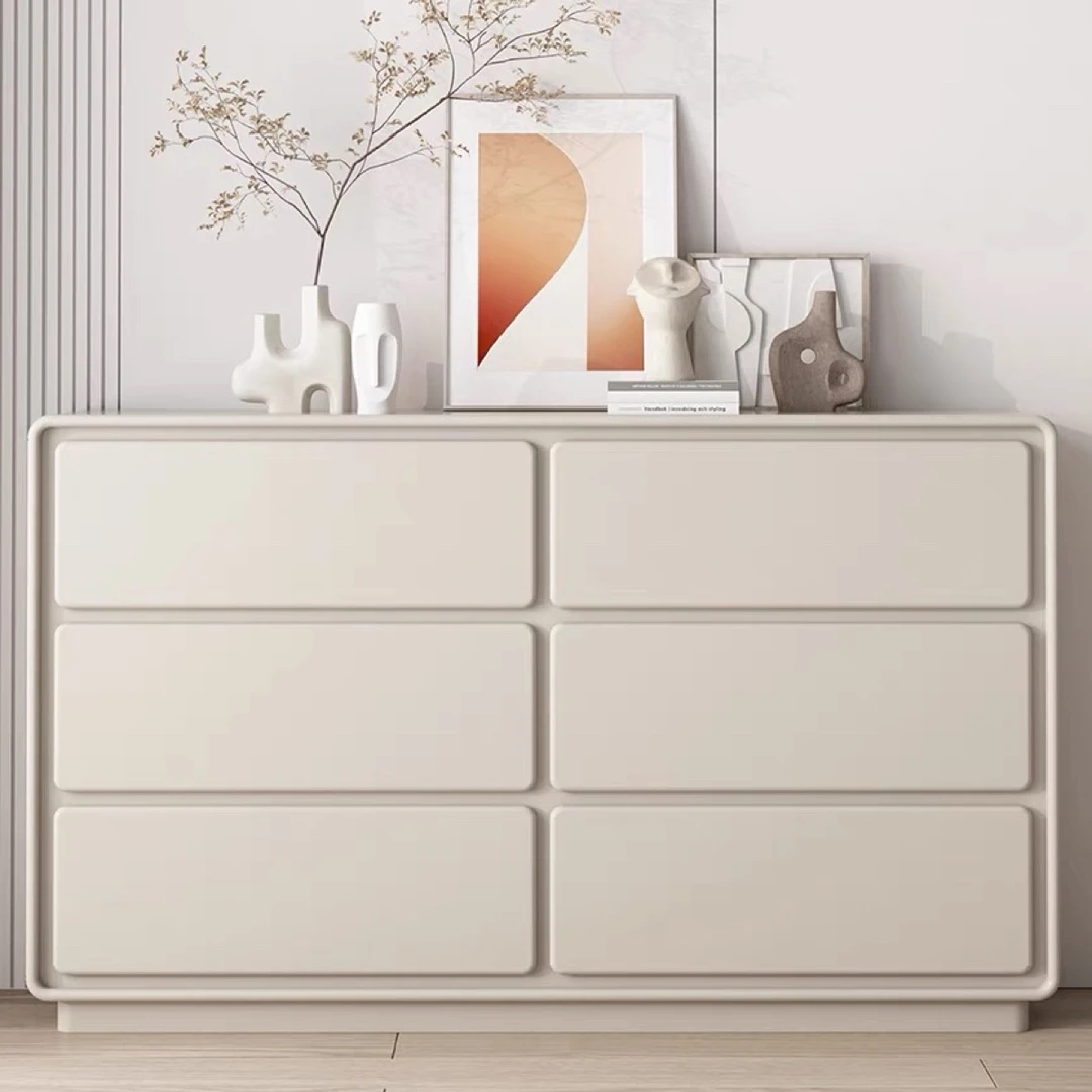 【六斗柜】实木简约收纳柜现代储物收纳奶油风白色餐边柜家用欧式