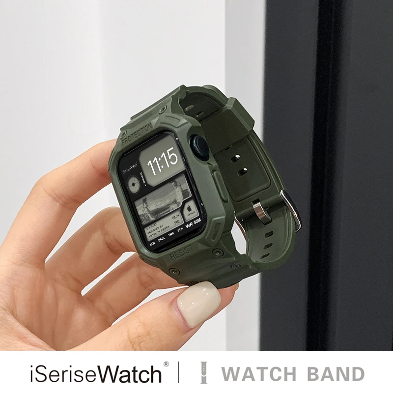 iserisewatch适用于applewatch10表带冰川一体表带tpu防摔运动