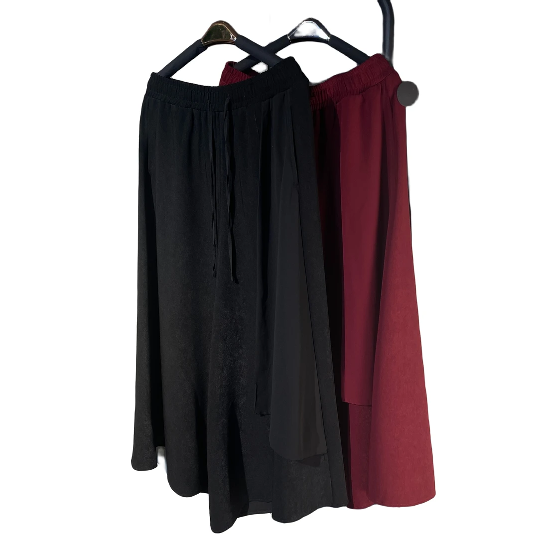 其99139时尚设计师百搭不规则系带简洁纯色大摆个性休闲裤139