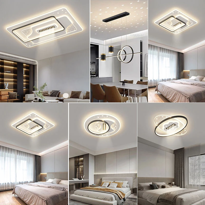 现代简约卧室吸顶灯创意大气长方形大厅餐灯房间餐厅客厅灯极简灯