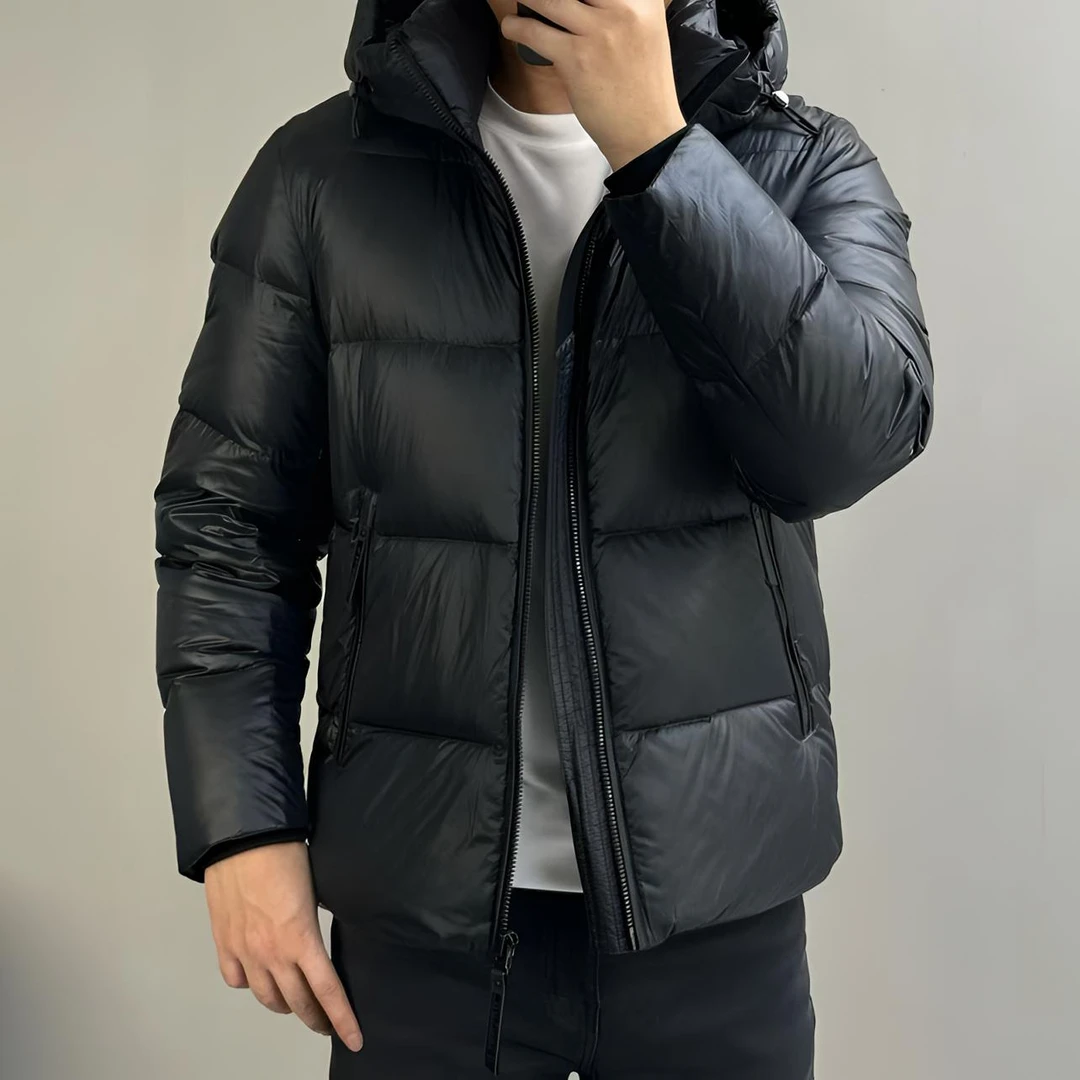 男士新款羽绒服6529H1020178黑色净版连帽休闲时尚简约百搭保暖