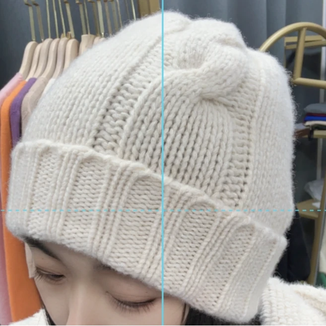 秋冬季纯羊毛帽子女百搭保暖加厚针织毛线帽