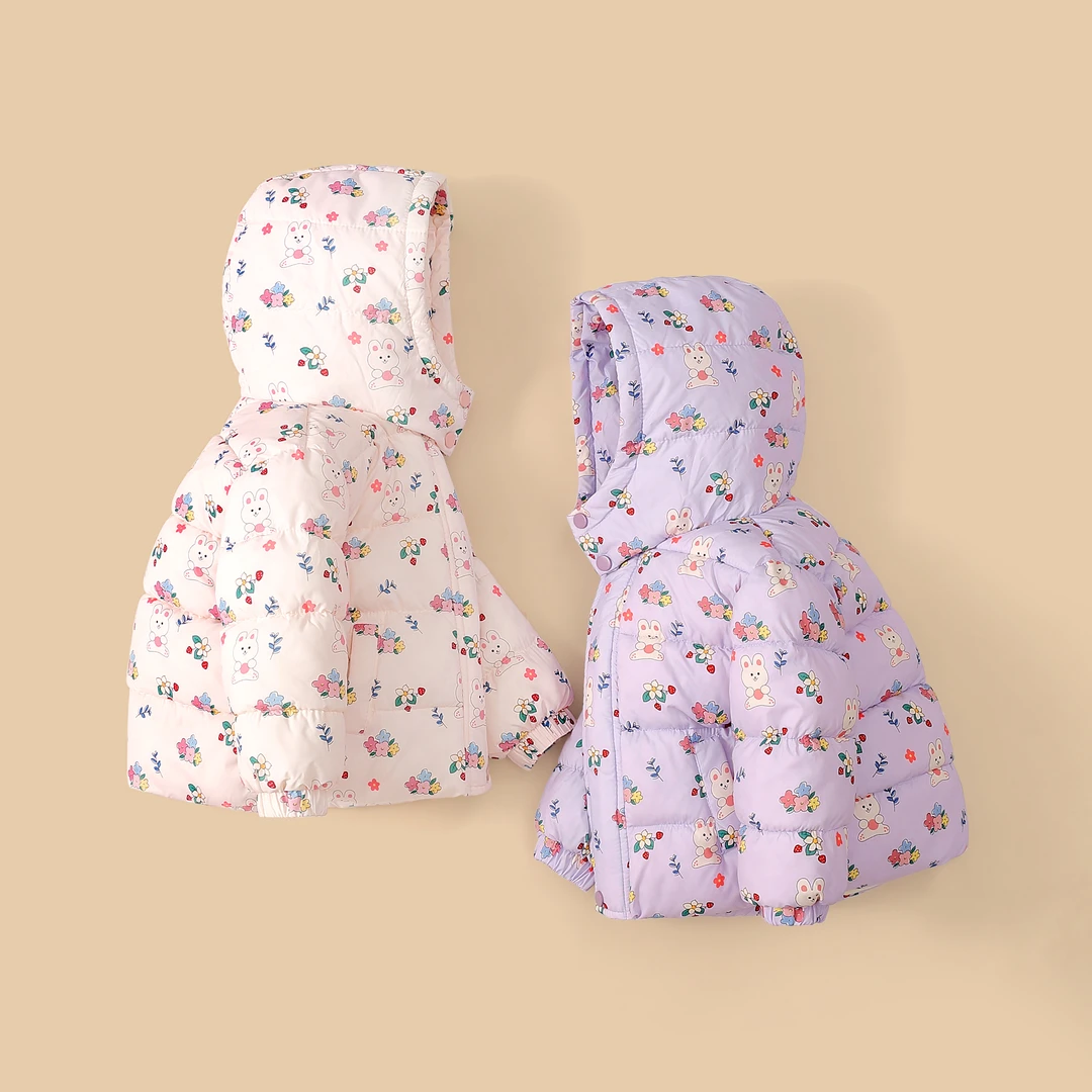 秋冬儿童加绒棉服女小童卡通小棉衣