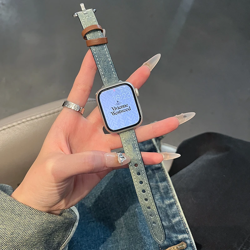表带哥适用苹果手表表带iwatch8真皮质s9金属环扣applewatch7适配