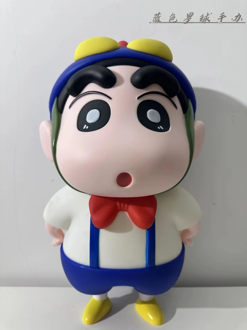 蜡笔小新幼稚园系列新款双手掐腰可爱造型42CM搪胶手办磨砂质感