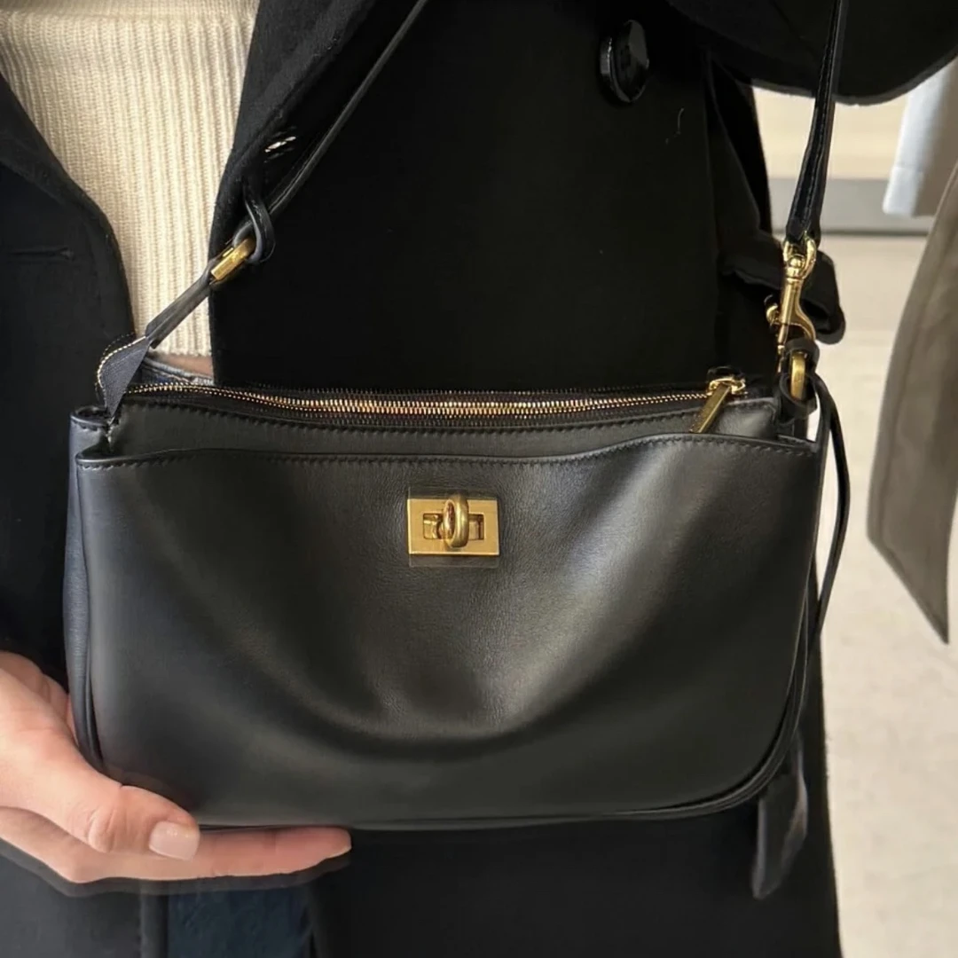 【MIA】25新款麻将包头层牛皮腋下包单肩包斜挎包简约百搭时尚女包