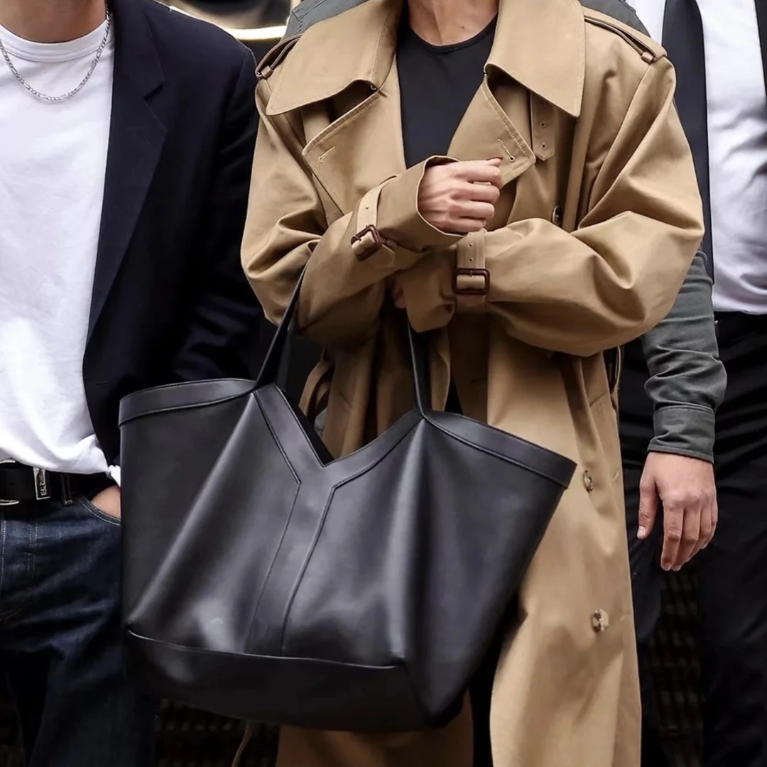 【MIA】原厂头层牛皮Y字托特包大表姐同款高级感松弛慵懒风女包极简