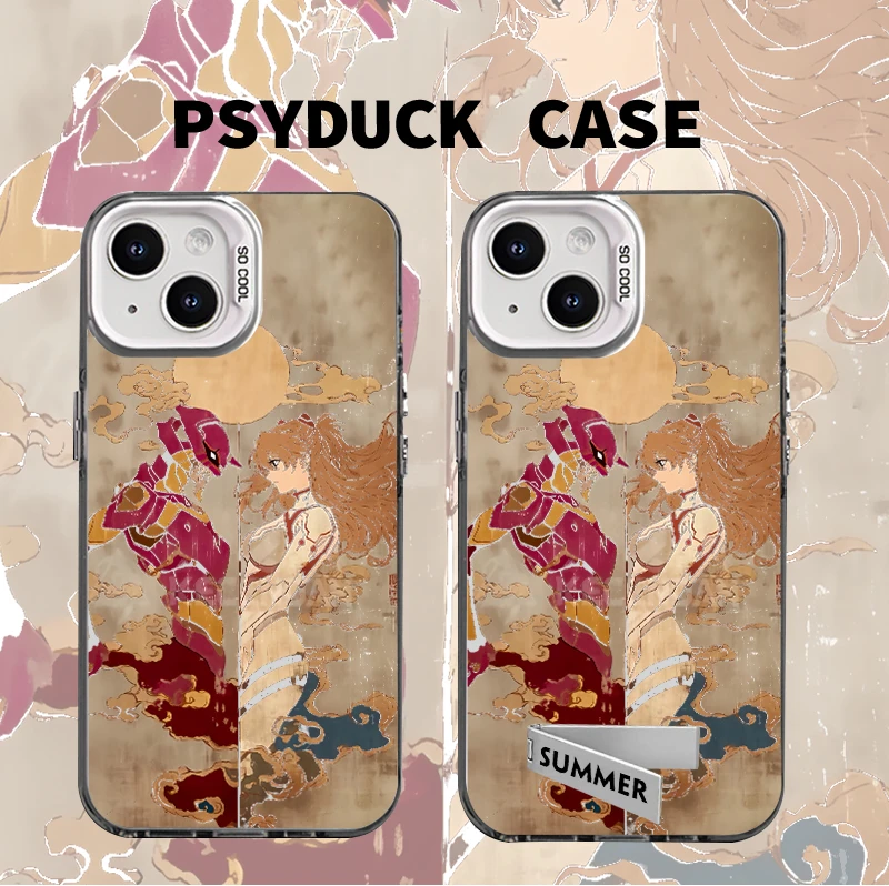 适用苹果16华为一加iQOO小米镂空明日香彩银个性小众防摔手机壳