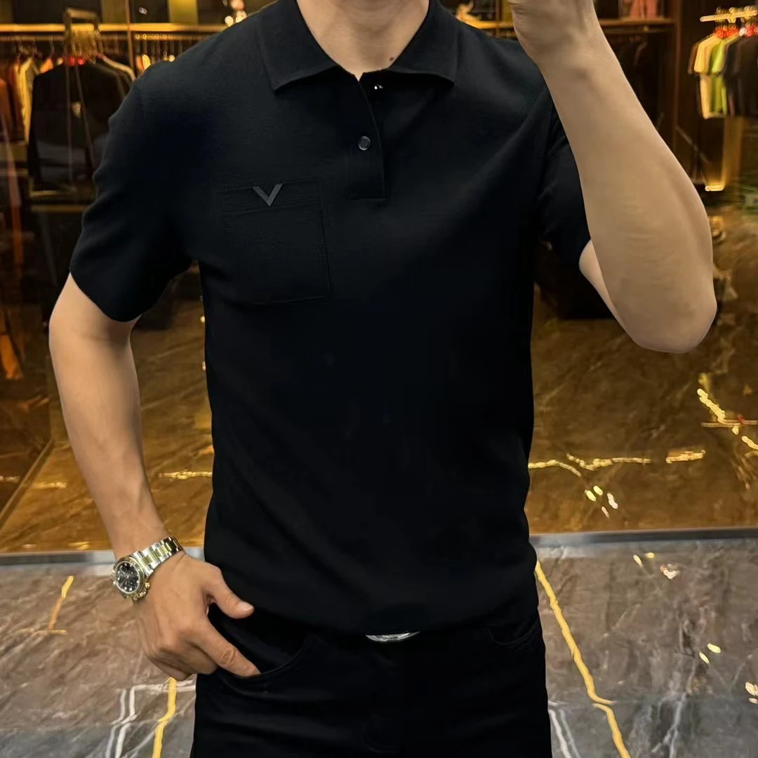 秋季新款翻领针织短袖（27271）