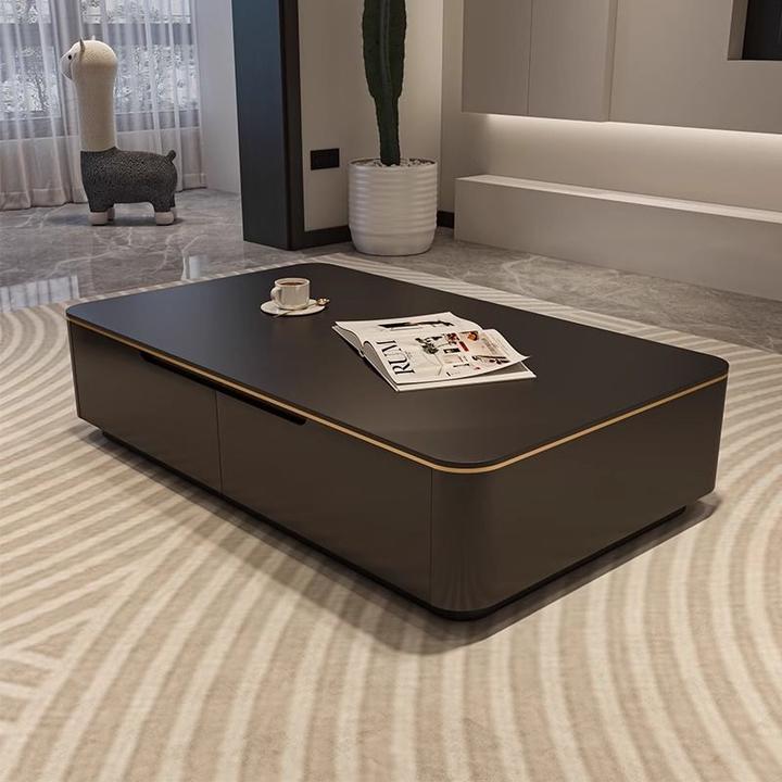 意式轻奢高级感长方形岩板茶几简约现代客厅家用2024新款高档桌子