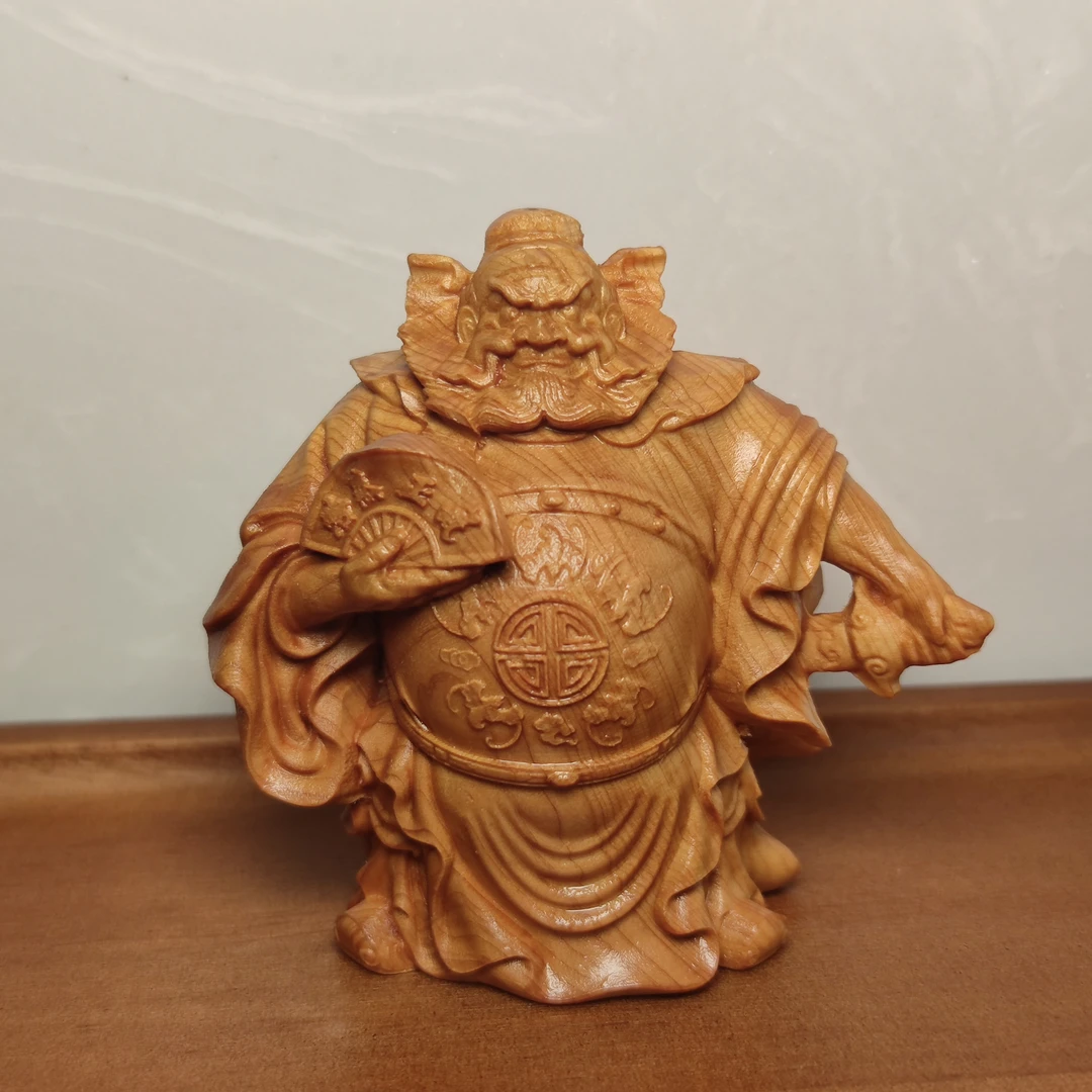 崖柏木雕实木钟馗手把件吊坠随身崖柏木雕把玩钟馗中式摆件
