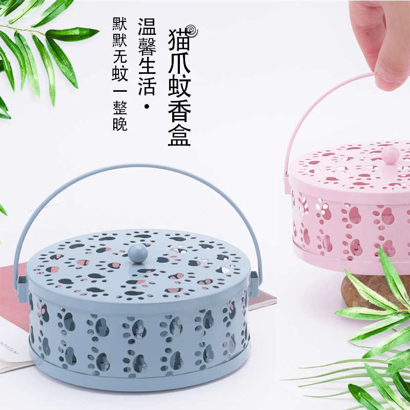 创意蚊香盘日式盘托蚊香架蚊香盒防火家用带盖室内户外安全蚊香炉