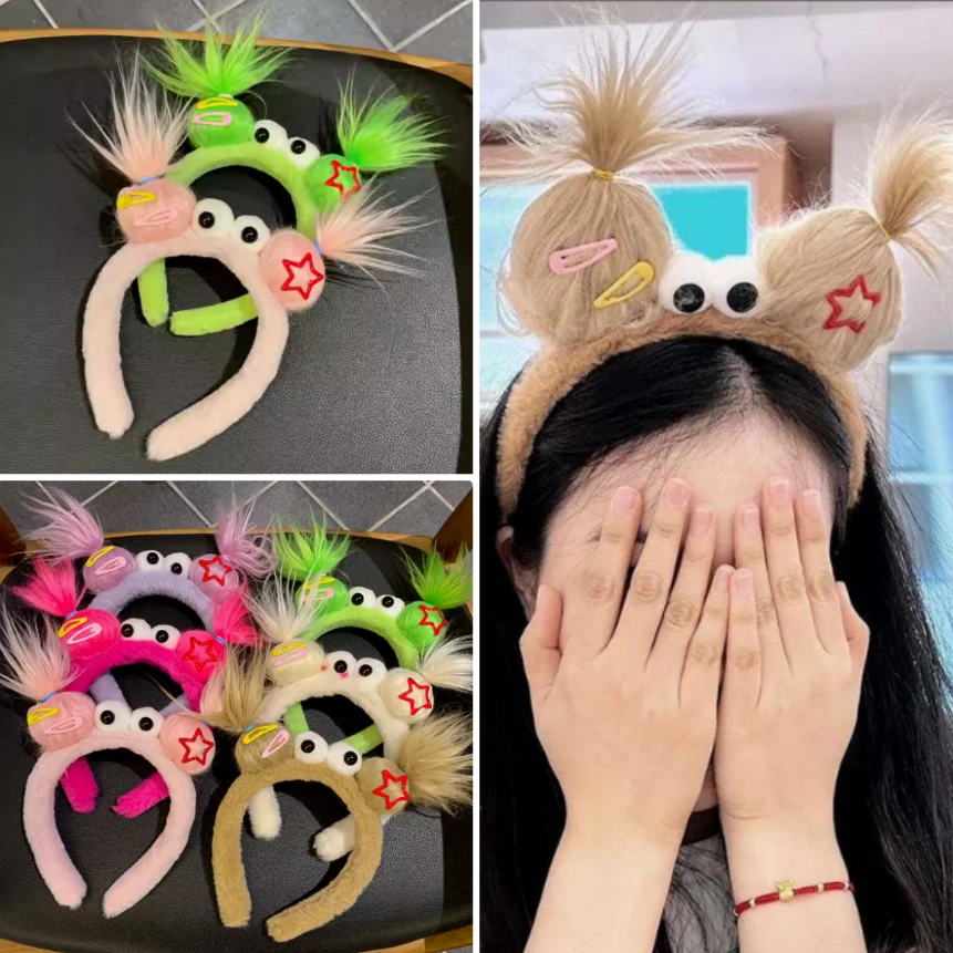 网红丑萌发卡款炸毛发箍女孩个性搞怪头饰创意百搭洗脸压碎发头箍