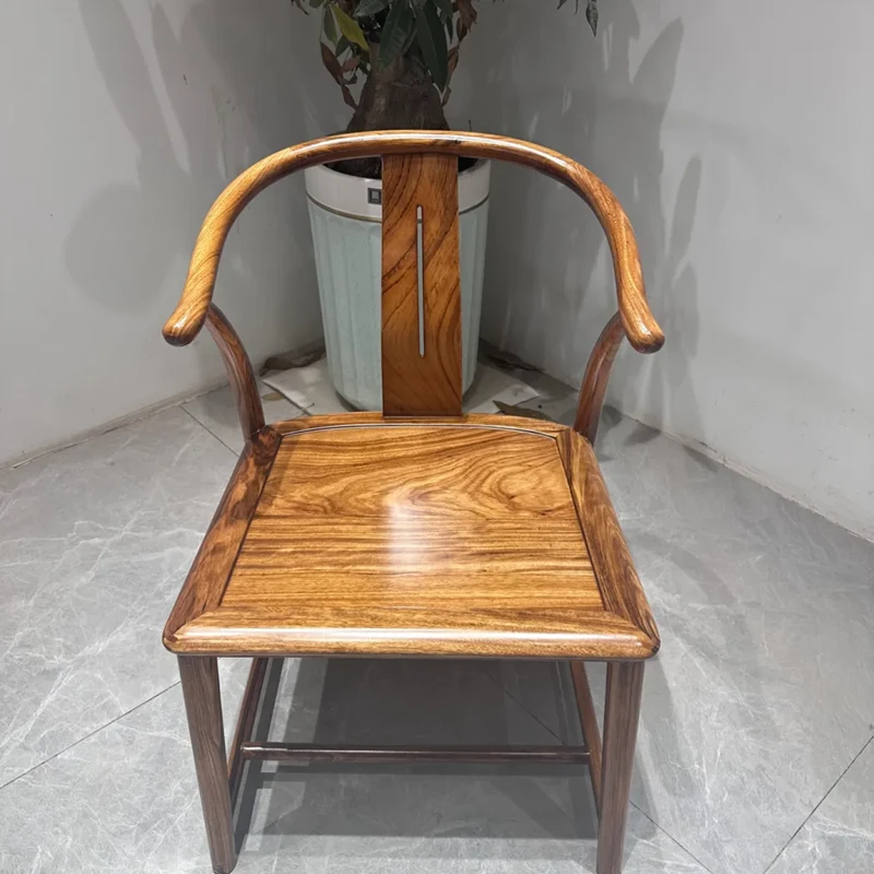 新中式全实木圈椅乌金木Y椅新中式椅子办公室椅子休闲椅书椅家用